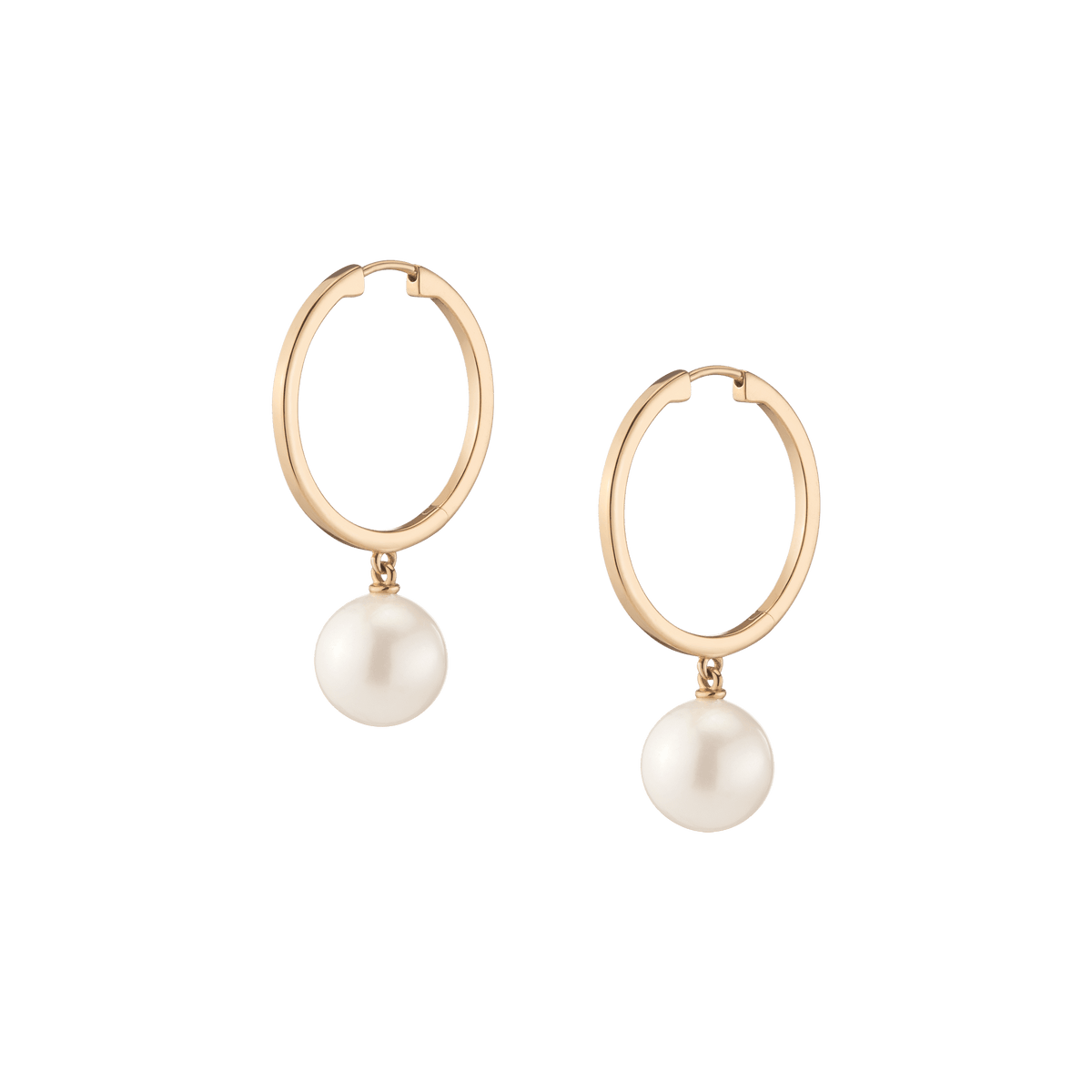 Gold Finish Pearl Hoop Earrings Design by Do Taara at Pernia's Pop Up Shop  2024